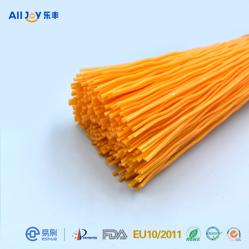黄色超大波纹PP圆形曲丝 颗粒料生产 2.0x1005mm