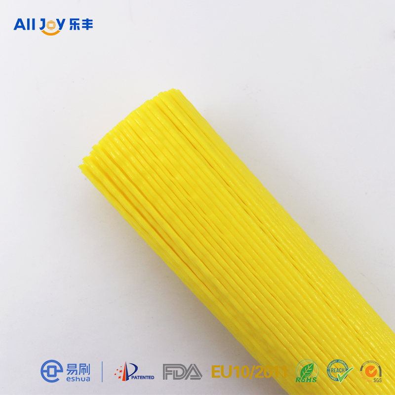 嫩黄色PP圆形曲丝 2.2曲 1.4mm（浅波纹）波高，（1.3x2.0）x480mm